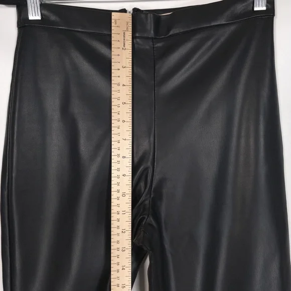 Anthropologie Hutch FAUX LEATHER Pants Flare Black Size‎ 4